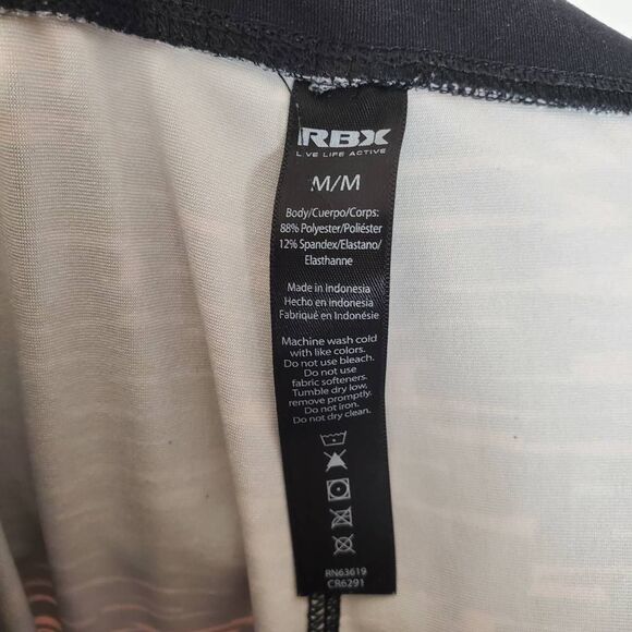 RBX High Rise Abstract Print Cropped Pull-on Athletic Leggings Black Pink Medium - Picture 7 of 10